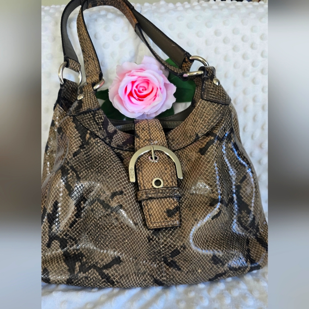 Coach Soho Embossed Hobo Python Exotic 17419 Handbag Hand Bag Satchel